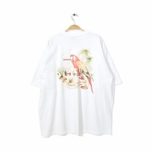 【送料無料】トミーバハマ Tシャツ ハワイ オウム ホワイト TOMMY BAHAMA 大きいサイズ メンズXXL 古着 @BZ0062