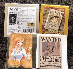 ONE PIECE (ワンピース)スクエア 缶バッジ Nami ／手配書缶バッジ エース ポートガス・D・エース 