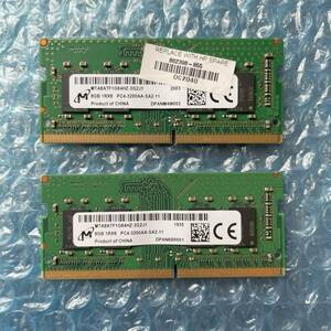 Micron 8GB×2枚 計16GB DDR4 PC4-3200AA-SA2-11 中古 ノートPC用 メモリ 【NM-305】