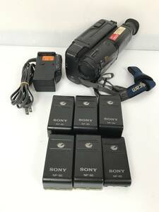 1円スタート SONY ソニー Hi8ミリ ビデオカメラ CCD-TR850 動作品 バッテリー 6個付き NP-90 AC-S25 8mm ビデオ カメラ 当時物