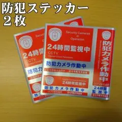 防犯ステッカー2枚 防犯対策 防犯シール セキュリティステッカー 防犯カメラ