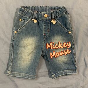 古着 ショートパンツ 半ズボン ハーフパンツ ミッキーマウス Mickey Mouse 90cm (TORA) ブルー