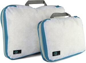 Acteon Compression Packing Cubes for Travel - Separate Clean & Dirty Compartments - 旅行かばんオーガナイザー-2点セット