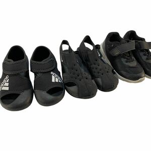 ★3足 まとめ売り キッズ スニーカー サンダル NIKE ナイキ adidas アディダス MAD 16㎝ 15㎝ ブラック 中古品 管理J733