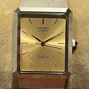 1円～セイコー SEIKO ドルチェ Dolce 1221-5640 クォーツ　メンズ腕時計　稼働品　ゴールド文字盤 
