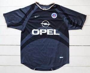 2001-2002 パリサンジェルマン 3rdユニフォーム NIKE 黒/グレー S ポルトガル製 PSG サッカー OPEL ロナウジーニョ