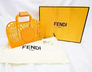 FENDI フェンディ バスケット ハンドバッグ　イエロー 8BH388 AFG3 オレンジ かごバッグ ◇eh8◆400