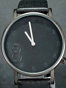 新品 RENEE ルネ NO:2 R06-BKBKS アナログ クォーツ 腕時計 オールブラック レザーベルト シンプルデザイン 新品電池交換済み 動作確認済み