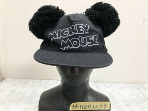 TOKYO DISNEY RESORT 東京ディズニーリゾート TDR ミッキー ポンポン耳付き キャップ ファンキャップ 帽子 黒 ブラック
