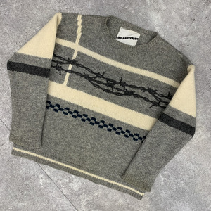 ▲ UNDERCOVER アンダーカバー 96AW Archive Wire Knit Sweate アーカイブ ワイヤー ニット ウールセーター 有刺鉄線 gray グレー 104