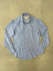 ブルネロクチネリ ワイドカラー ドレス シャツ サックス XS Brunello Cucinelli 長袖シャツ コットン ドレスシャツ 綿