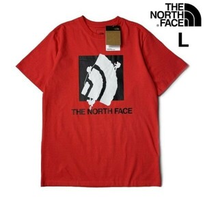 1円～!売切!【正規新品】THE NORTH FACE◆SHORT SLEEVE LOGO PLAY TEE◆半袖 Tシャツ US限定 上質 男女兼用 ロゴプリント(L)赤 180902-15