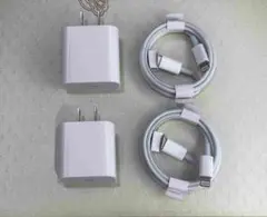 @2個 充電器 1m2本 タイプC iPhone 品質 白 匿名配送 (8la)