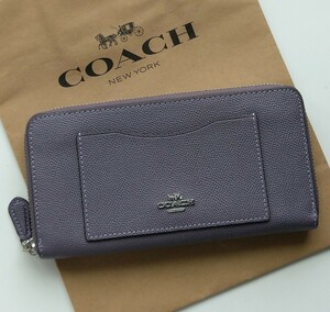 【新品】COACH　コーチ　長財布　ラウンドジップ 　デニム系