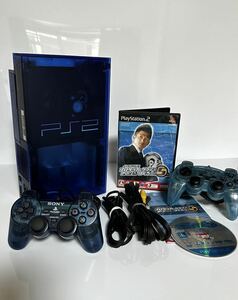 ★動作確認済★ SONY ソニー PlayStation2 SCPH-37000 L オーシャンブルー OCEAN BLUE プレイステーション2 プレステ2 PS2コントローラー 