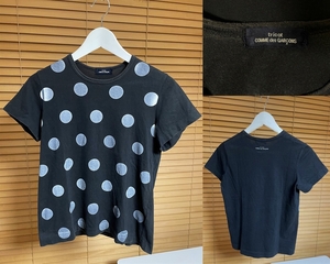 【必見です 激安】AD2010 tricot COMME des GARCONS トリコ コム デ ギャルソン LG-T011 ラメ ドット 半袖 Tシャツ カットソー ブラック系