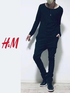 正規 【H&M】 裾ファスナー コットンツイルジョガーパンツ カーキ ジップ セミサルエルライン ストレッチパンツ★