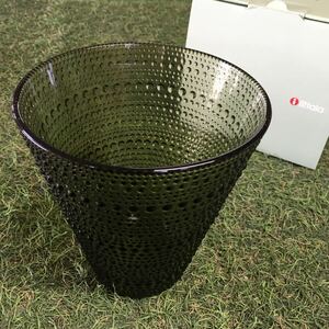 GX1685 iittala イッタラ カステヘルミ vase Maijakko 366063 154mm モスグリーン 花瓶 ツボ未使用 保管品 花瓶