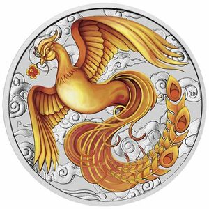 [保証書・カプセル付き] 2022年 (新品) オーストラリア「フィネックス・不死鳥」純銀 1オンス カラー 銀貨