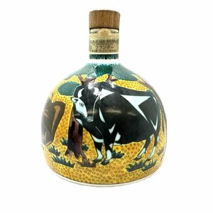 １円スタート 未開栓 SUNTORY サントリー BRANDY ブランデー 九谷焼 吉田屋風牛の図 陶器 600ml 40度 お酒