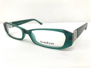 12T-036 新品 眼鏡 メガネフレーム bebe 日本製 29g 51□16-135 フルリム セルフレーム 小振り メンズ 男性 レディース 女性 グリーン系