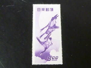 23L　A　№2　日本切手　1949年　記173　趣味週間　月に雁　8円　未使用NH　中央少々折スジ有
