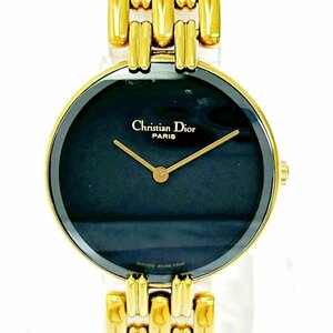 【1円スタート】Christian Dior クリスチャンディオール 46 154-3 バギラ GP ブラック文字盤 QZ レディース腕時計 ジャンク 266343