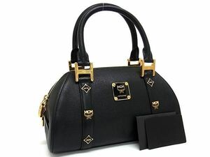 ■新品同様■ MCM エムシーエム レザー ハンドバッグ トートバッグ レディース ブラック系 AT5009