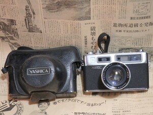 希少 激レア フィルムカメラ YASHICA Electro 35/初代 ジャンク 革カバー付 シャッターOK ヤシカ