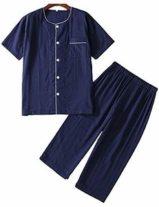 [ギフツオブブリリアンス] パジャマ メンズ ガーゼ 半袖 男性 男 冬 紳士 用 パジャマ半袖 gift [ギフトセット] ブラックフライデー (2XL,