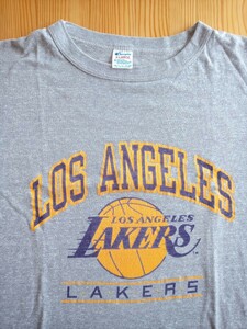 80s 90s USA製 トリコタグ Tシャツ ビンテージ TEE Champion チャンピオン 八村塁 ロサンゼルスレイカーズ LAKERS アメリカ古着