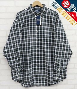 8T0731【クリックポスト対応】未使用品 Ralph Lauren ビッグフィットプラッドオックスフォードシャツ ラルフローレン 長袖チェックシャツ