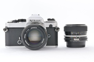 Nikon FE + AI 50mm F1.4 + 28mm F2.8 ニコン フィルムカメラ 標準 広角 レンズ2本セット