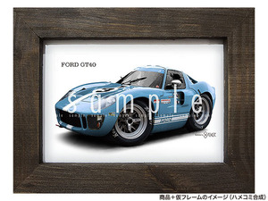 ★カーイラスト031 選べる4色【フォード GT40】旧車 送料安