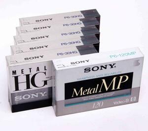 ※ 新品 8mm メタル Metal 6本 ビデオテープ ソニー SONY HG p6-30HGB 120MPA Qa0738