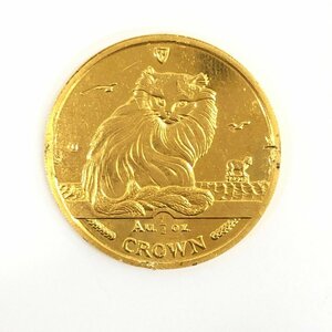 K24　マン島　キャット金貨　1/2oz　1995　総重量15.7g【CDAQ6018】