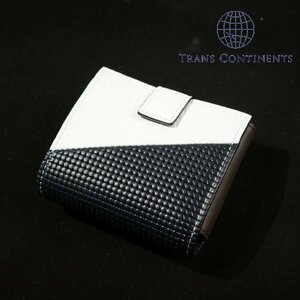 新品1円～★TRANS CONTINENTS トランスコンチネンツ 牛革レザー二つ折り財布 ミニウォレット スマートキー 本革 キャッシュレス ◆1061◆