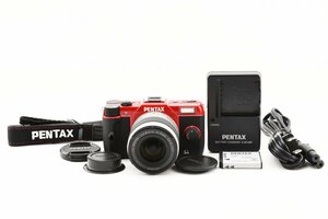 Pentax Q10 1240万画素 レッド + 02 Standard Zoom ズームレンズキット [美品] ストラップ バッテリー 充電器付き 手ぶれ補正　