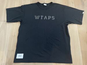WTAPS DESIGN SS COLLEGE TEE COTTON Tシャツ　black 黒　medium 02 spot