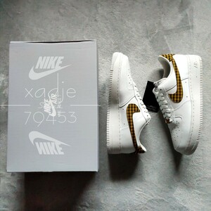 新品 正規品 NIKE ナイキ AIR FORCE1 LOW エアフォース1 ロー 白 ホワイト チェック 黒 WMNS 28cm (実質27.5cm) US11 デュブレ 箱付き