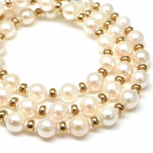 ◆K18 アコヤ本真珠ネックレス/ 0 ◆A 約12.0g 約42.0cm 5.0mm珠 pearl パール jewelry necklace ジュエリー EA5/EB0