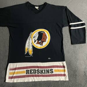 ★ 送料込み USA製 90s NFL REDSKINS TEAM GLASGOW 7分袖 Tシャツ レッドスキンズ フットボール アメフト ヴィンテージ 古着 XL ★ 