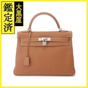 HERMES エルメス ハンドバッグ ショルダーバッグ ケリー32 ゴールド トゴ J刻印 シルバー金具【473】