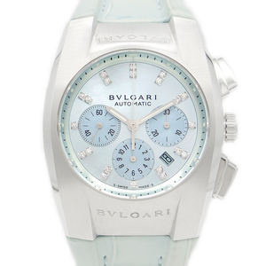 内部点検済 BVLGARI ブルガリ エルゴン クロノグラフ 21Pダイヤ EG35SCH デイト ダイヤモンド レディース ユニセックス 自動巻き