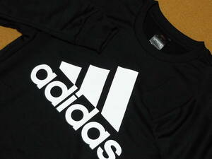 残少 L adidas 上質素材 両サイドポケット スウェット クルー 検 トレーナー 長袖 Tシャツ ジャケット インナー シャツ ブラック 黒