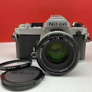 □ Nikon FM フィルムカメラ 一眼レフカメラ ボディ NIKKOR 50mm F1.8 Ai レンズ シャッター、露出計OK ニコン