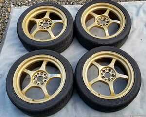 希少●● RAYS レイズ gramlights グラムライツ 57C ホイール タイヤ ゴールド 17×7.5JJ 5穴 PCD100 +48 215/45R17 POTENZA ●●OUT 2-1