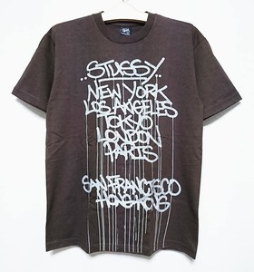 新品タグ付き！超爆レア！STUSSY ステューシー/2006デザイナー限定ワールドツアーTシャツ M ブラウン/デッドストック商品 希少品！！