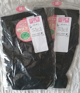 サブM2-1　新品　ブラック　２枚　サラサラ　綿混ショーツ　浅め／Ｍサイズ☆☆☆