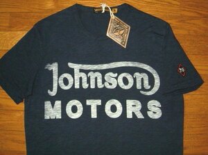 新品 USA製 ジョンソンモータース Johnson Motors スリムフィット プリント 半袖 Tシャツ (Sサイズ/紺) トイズマッコイ CLASSIC 38 バイク